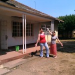 Rita and Amanda in front of youth ministries center